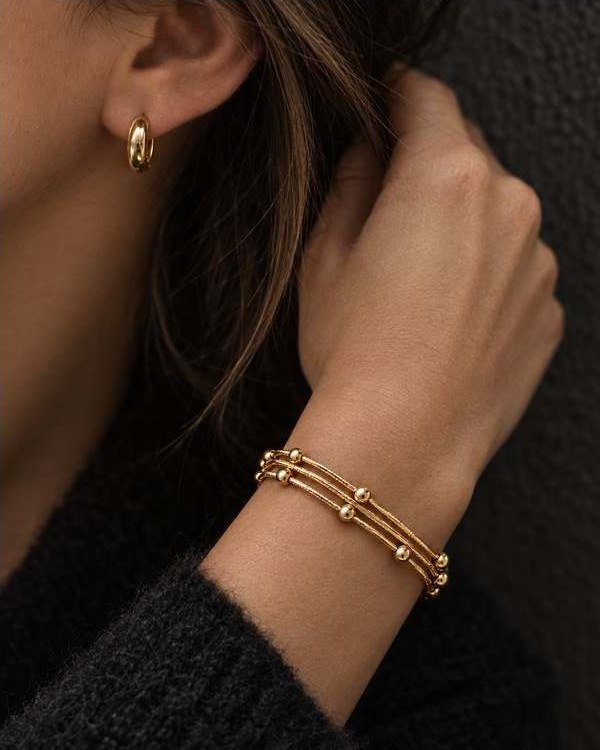 Gold Triple Chain Bracelet, photo 2